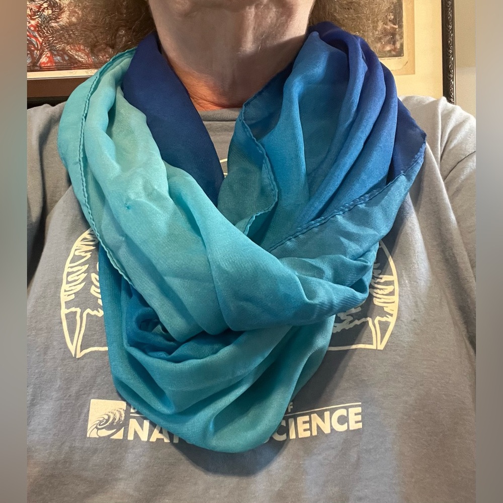 Lavello Blue Ombre Infinity Scarf